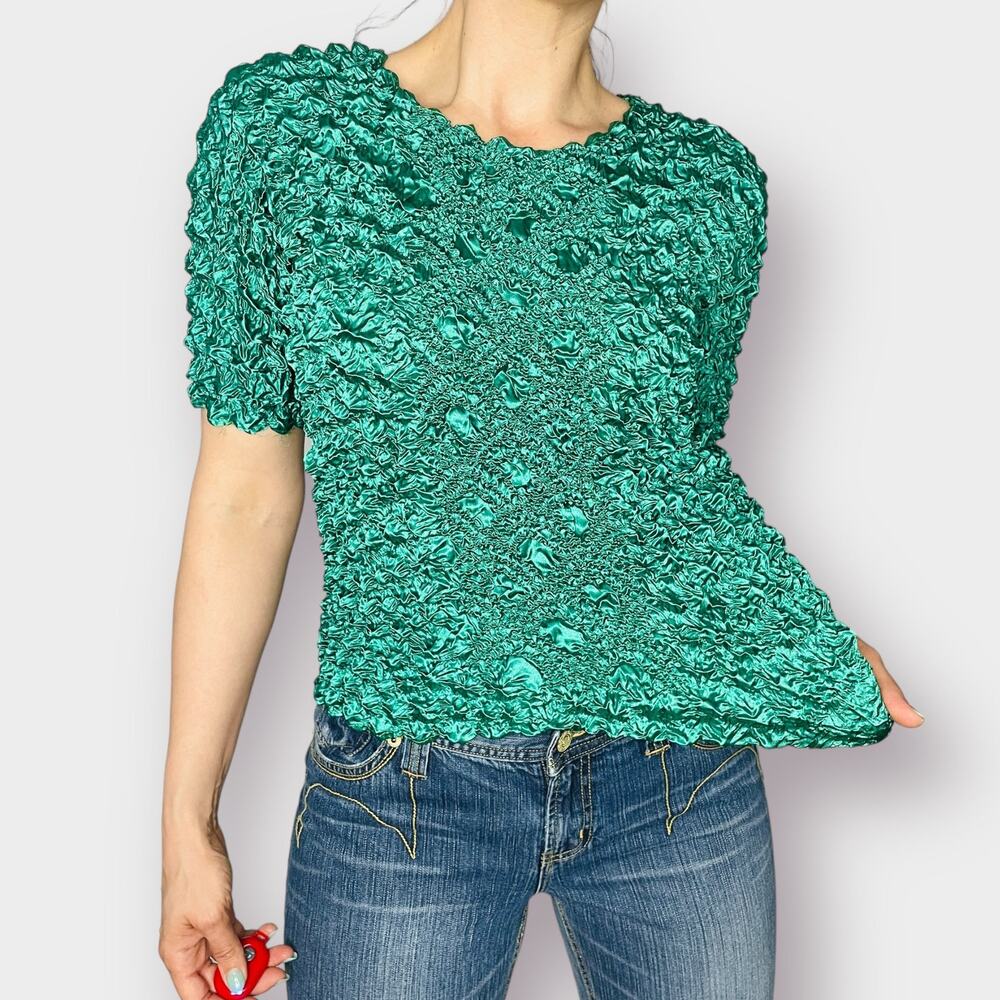 90s Green Popcorn Top - Picture 3 of 7